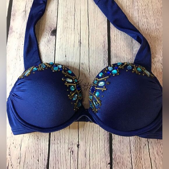 Victoria’s Secret Jeweled Bombshell Miraculous Add-2 Cups Swim Bikini Set 32A/XS - Picture 4 of 13